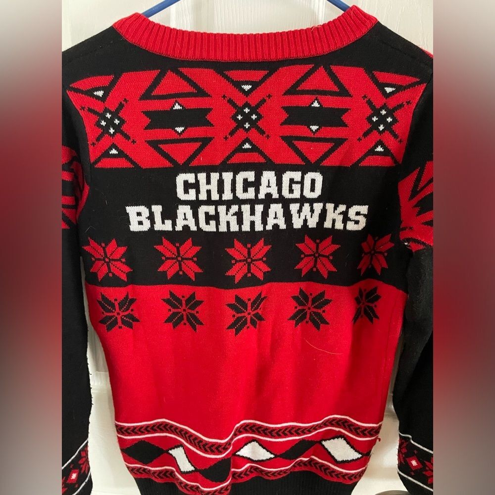 Chicago BlackHawks Hockey Christmas Sweater Pullover Holiday New without tags - Picture 4 of 5